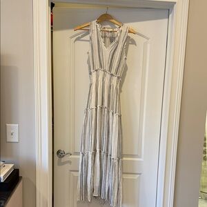 Rails Black and White Striped Maxi Dress